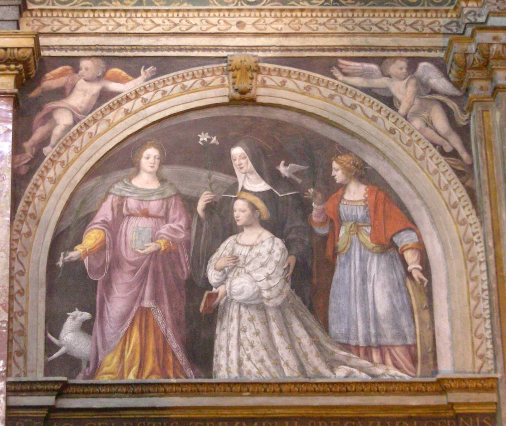 Milano, chiesa di San Maurizio al Monastero Maggiore, ritratto di Ippolita Sforza e santi