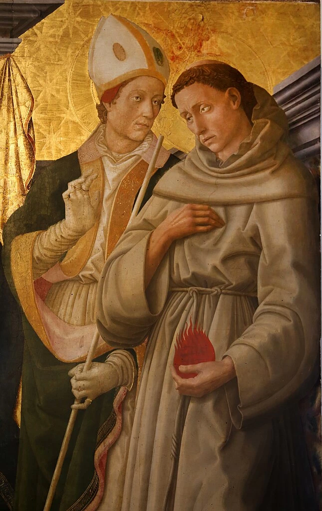 Zanobi Machiavelli 25 Madonna in trono col Bambino e santi Martini e Antonio da Padova dal convento di Fregionaia a Maggiano dettaglio
