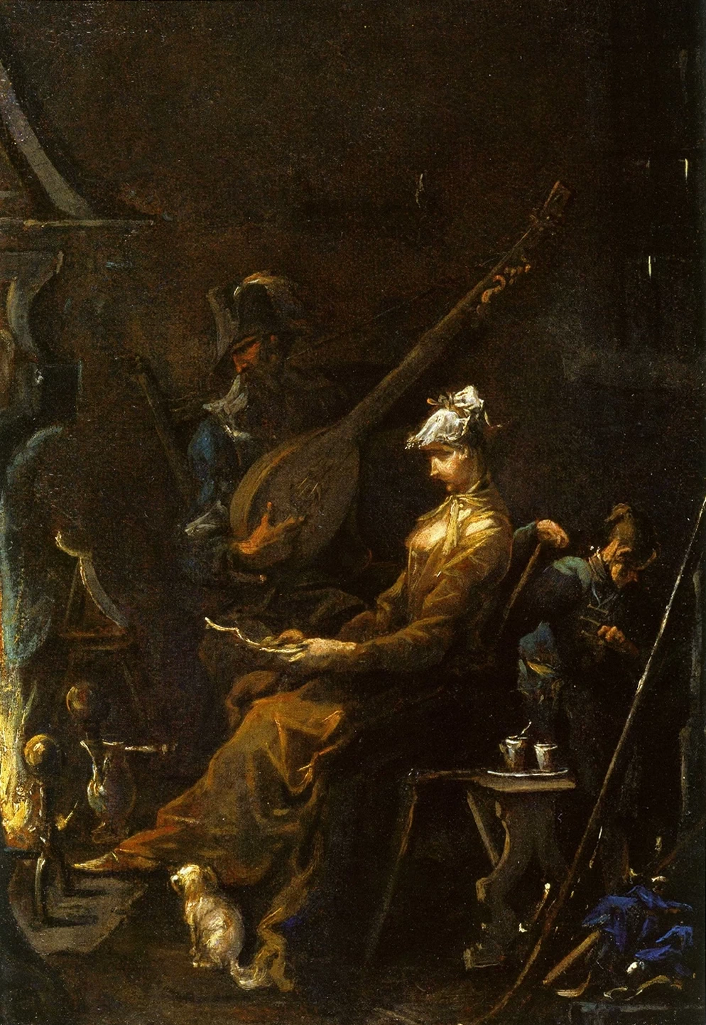Alessandro Magnasco 152 Giovinetta e suonatori davanti al camino Cappucci Liliana, Il Pero di S. Lorenzo