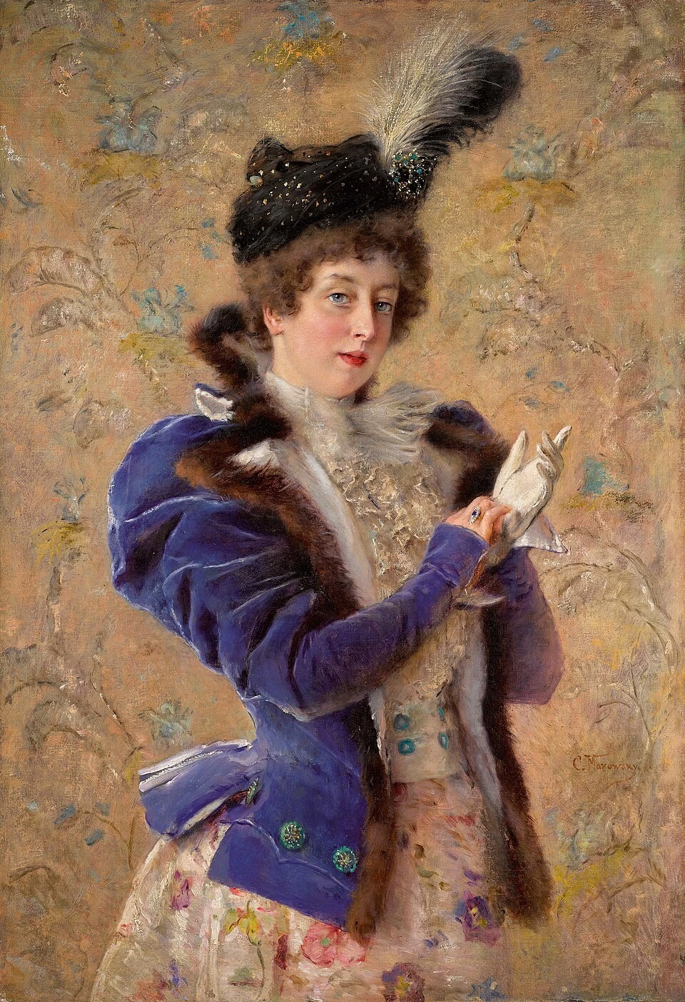 Konstantin Makovsky 134 Ritratto di Maria Alexeevna Makovskaya di Konstantin Makovsky.