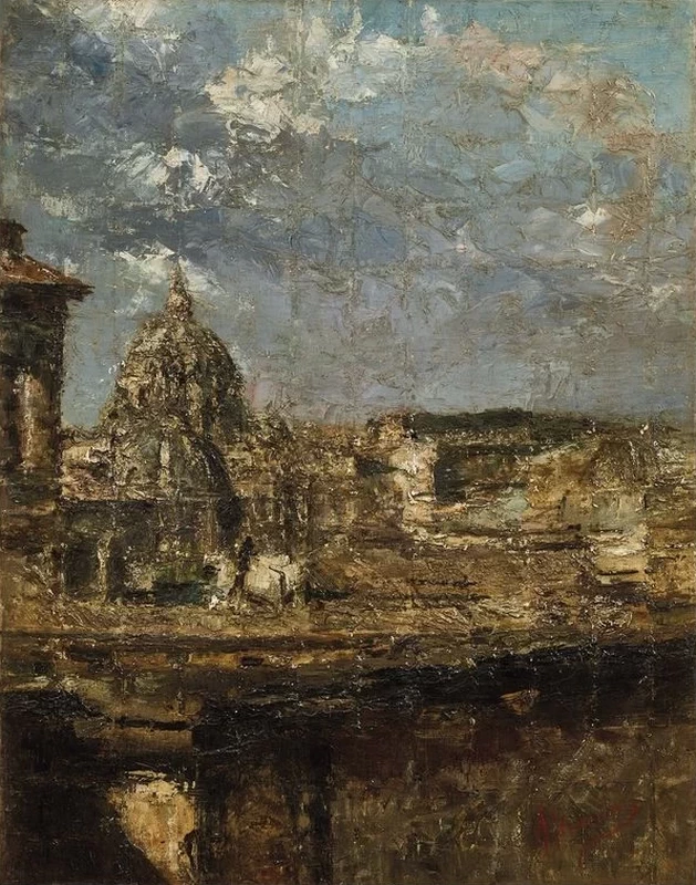 Carlo Mancini 69 Veduta di San Pietro a Roma
