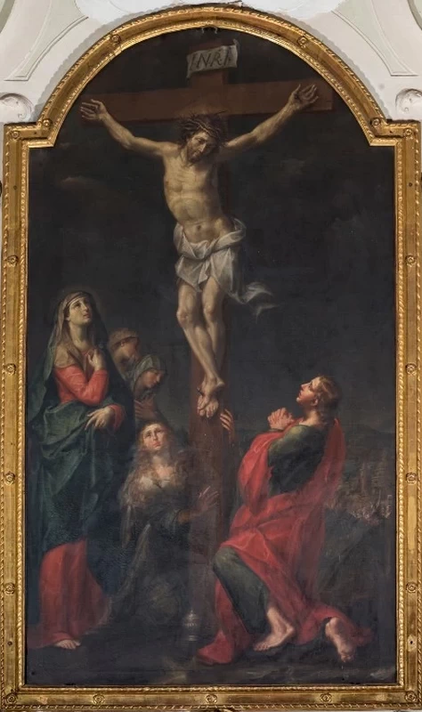 Giuseppe Marchesi 22 Cristo crocifisso con la Madonna, Santa Maria Maddalena e San Giovanni Evangelista Bologna