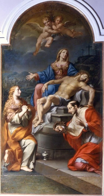 Giuseppe Marchesi 23 Cristo deposto con la Madonna, Santa Maria Maddalena e San Carlo Borromeo Castello di Serravalle, Bologna