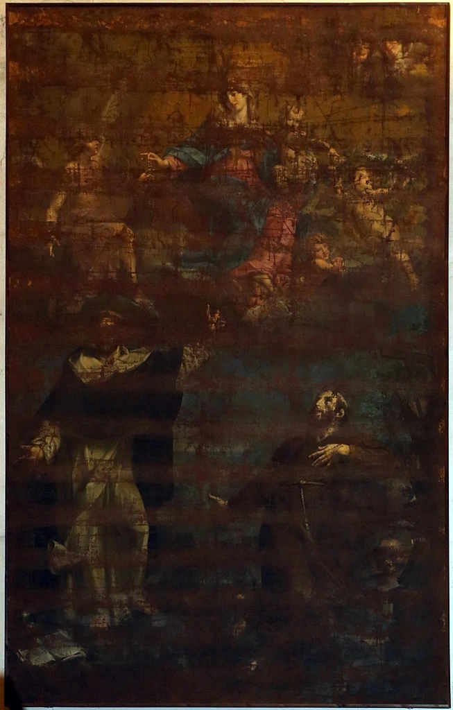 Giuseppe Marchesi 36 Madonna del Rosario con San Domenico e San Francesco d'Assisi chiesa della Natività di Maria (Minerbio)