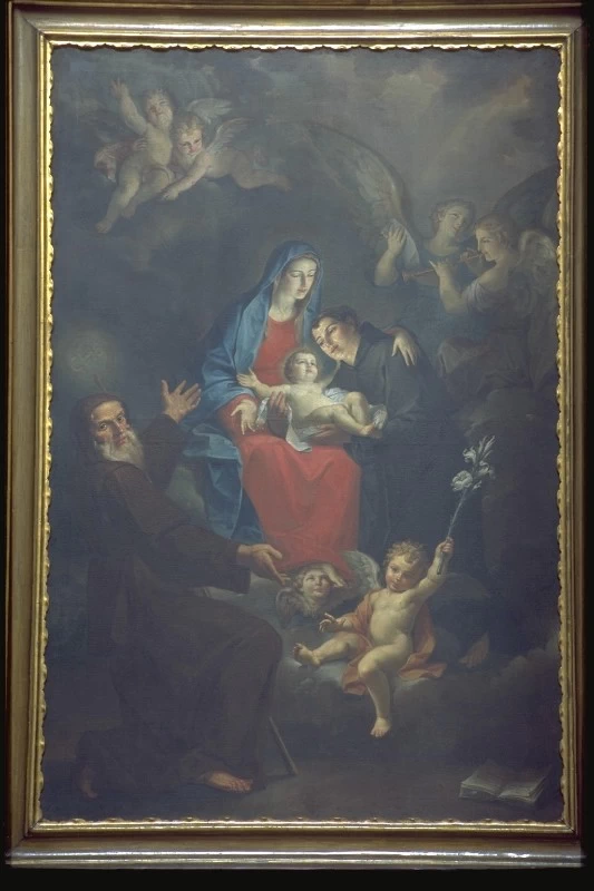 Giuseppe Marchesi 38 Madonna in Gloria con Sant' Antonio Abate, Sant' Antonio da Padova e angeli Santarcangelo di Romagna