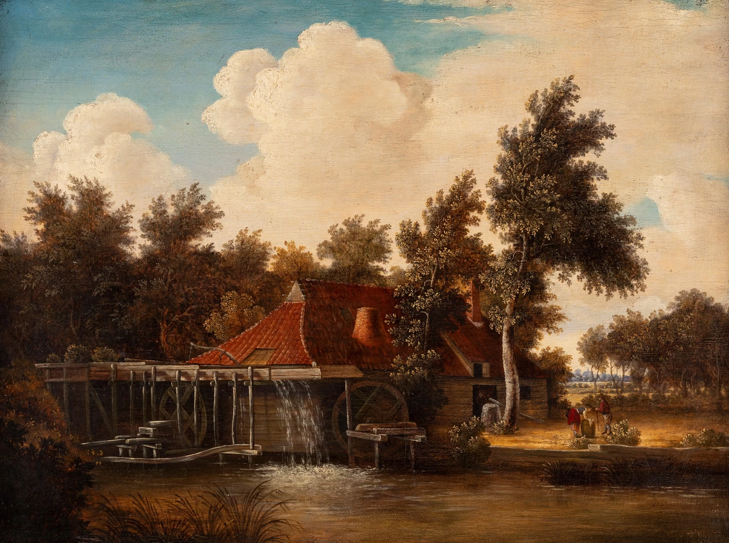 Paesaggio con mulino e lavandaia