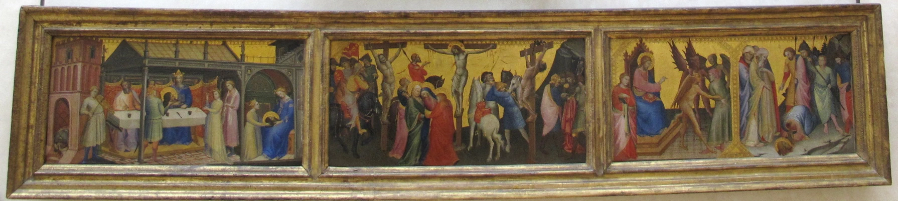 Predella con banchetto di Erode,crocifissione e storia s. Jacopo - 1387, 1388, Firenze