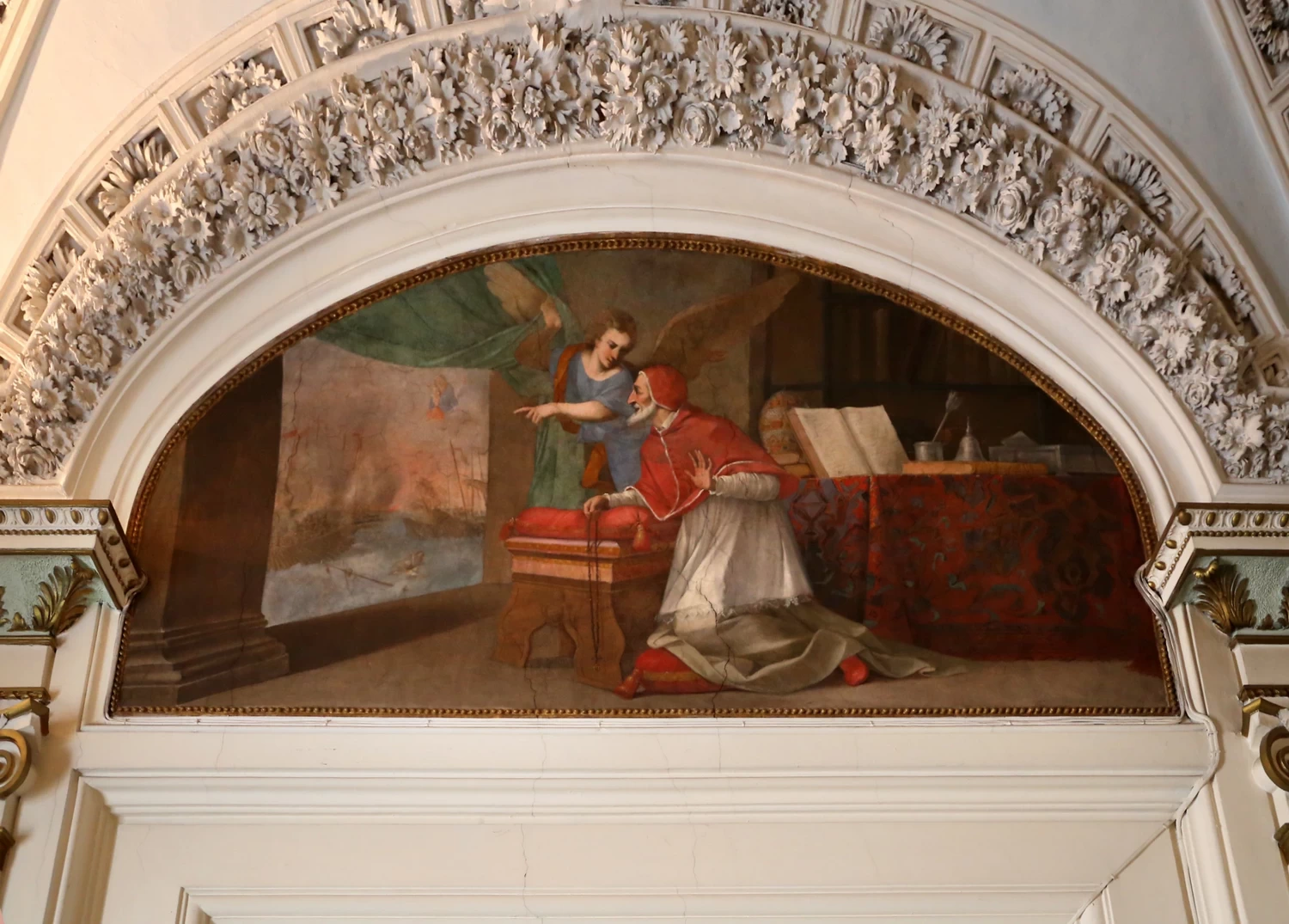 Domenico Maria Muratori 14 L'angelo mostra la battaglia di Lepanto Celle di san pio V. Santa Sabina (Roma) Convento