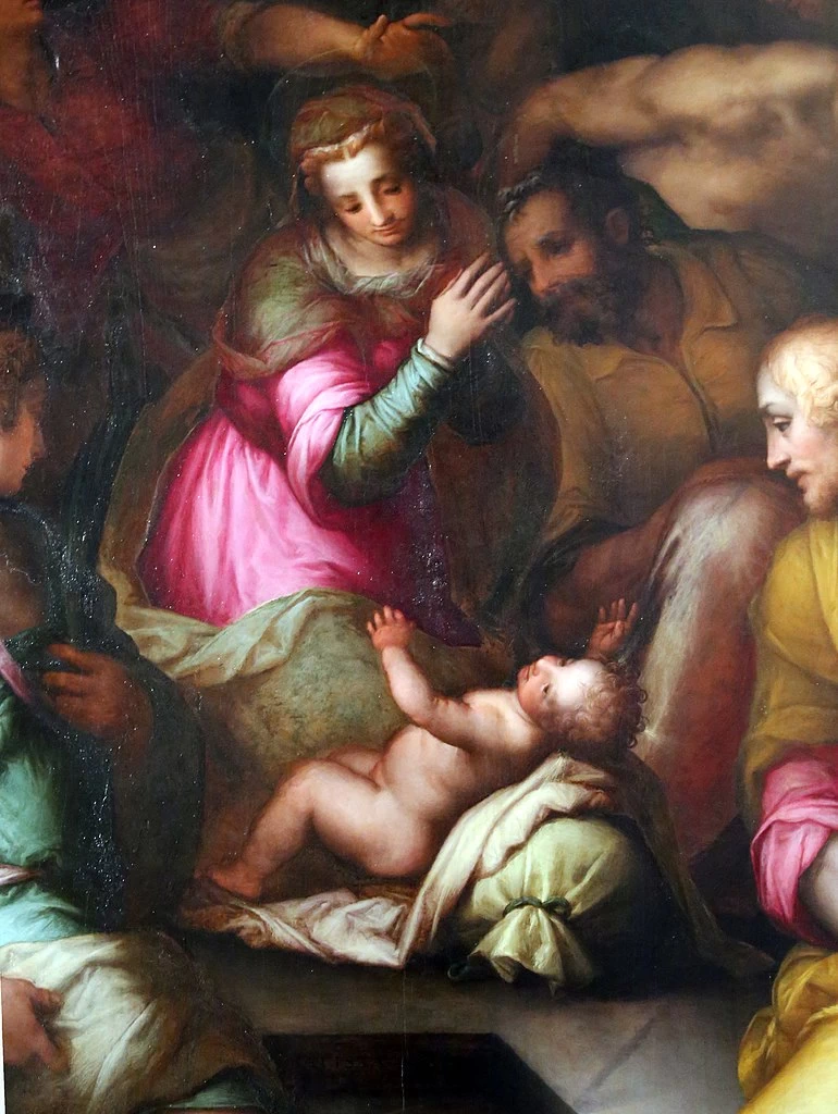 Giovanni Battista Naldini 65 Nascita di Gesù Santa Maria Novella dettaglio