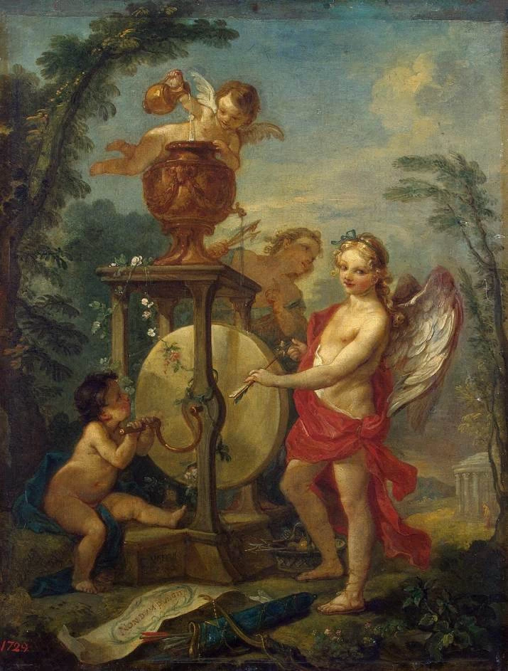 Charles Joseph Natoire 18 Cupido che affila una freccia Hermitage, San Pietroburgo