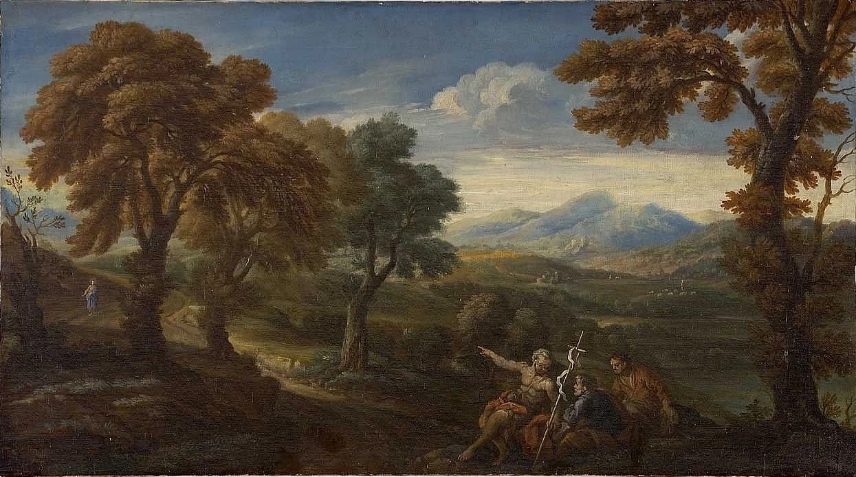 Crescenzio Onofri 50 paesaggio conSan Giovanni Battista che indica Cristo Palazzo Pitti, Firenze
