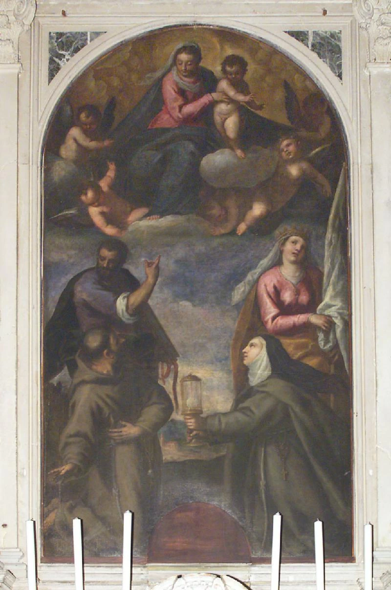 Negretti J. fine - inizio sec. XVI, XVII, Madonna con Bambino e Santi