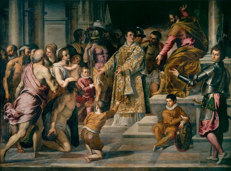 San Lorenzo distribuisce elemosine