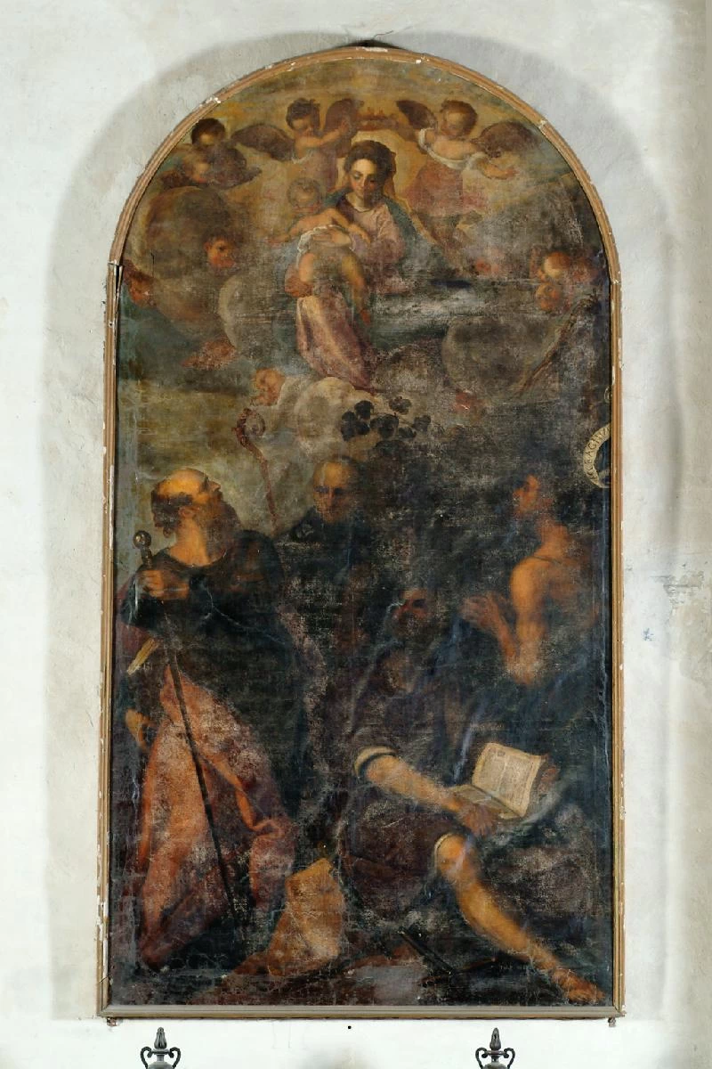 Negretti J. (1590), Madonna con Gesù Bambino in gloria e santi