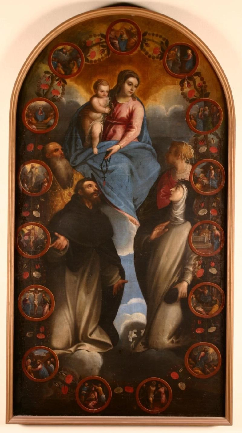 Negretti J. primo quarto sec. XVII, Madonna del Rosario e Santi