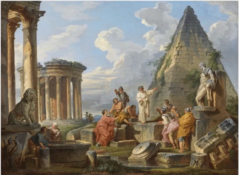Giovanni Paolo Pannini 15 Capriccio con San Paolo che predica ai Romani National Gallery of Ireland, Dublino