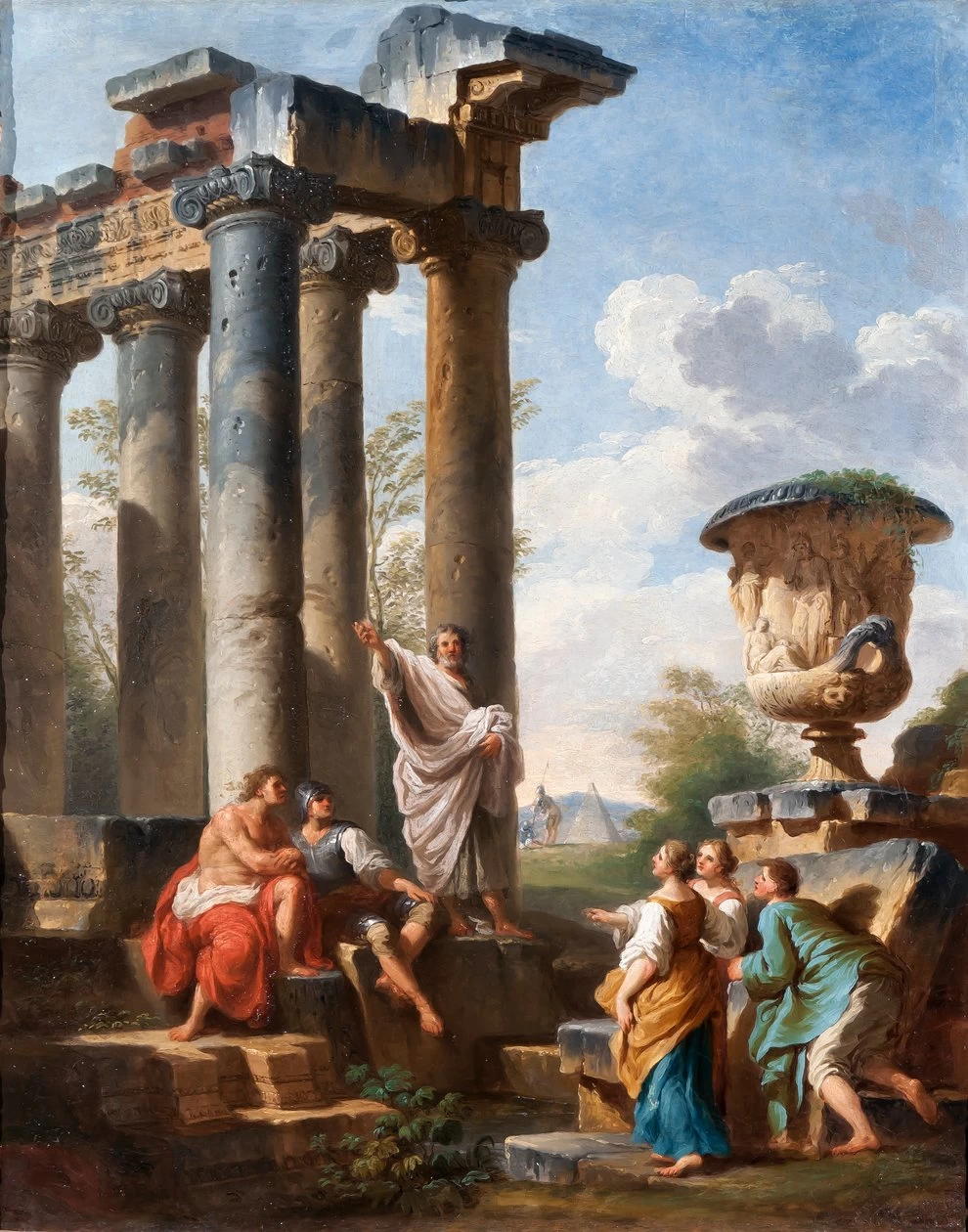 Giovanni Paolo Pannini 150 Capriccio con la predica di un santo Breamore House, Hampshire