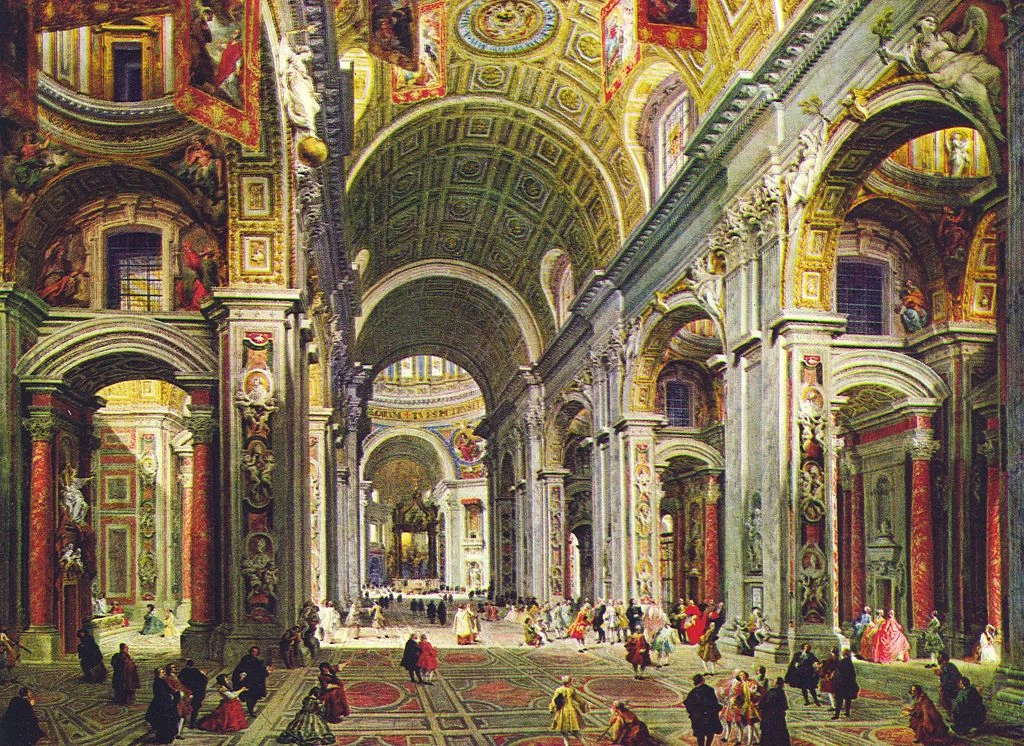 Giovanni Paolo Pannini 70 Interno di san Pietro a Roma Niedersächsisches Landesmuseum Hannover