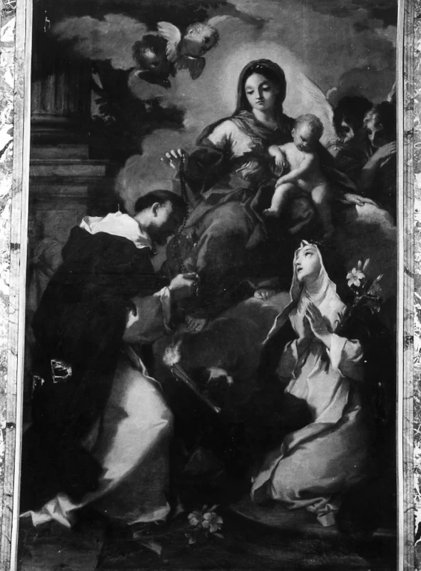 Giuseppe Passeri 34 Maria Vergine con Bambino offre il rosario a S. Domenico genuflesso al suo cospetto insieme a S. Caterina Chiesa di santa Caterina da Siena a Megnanapoli, Roma