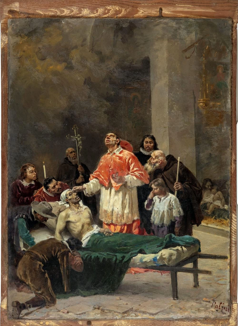Teofilo Patini 52 San Carlo Borromeo unge con l'olio santo un appestato