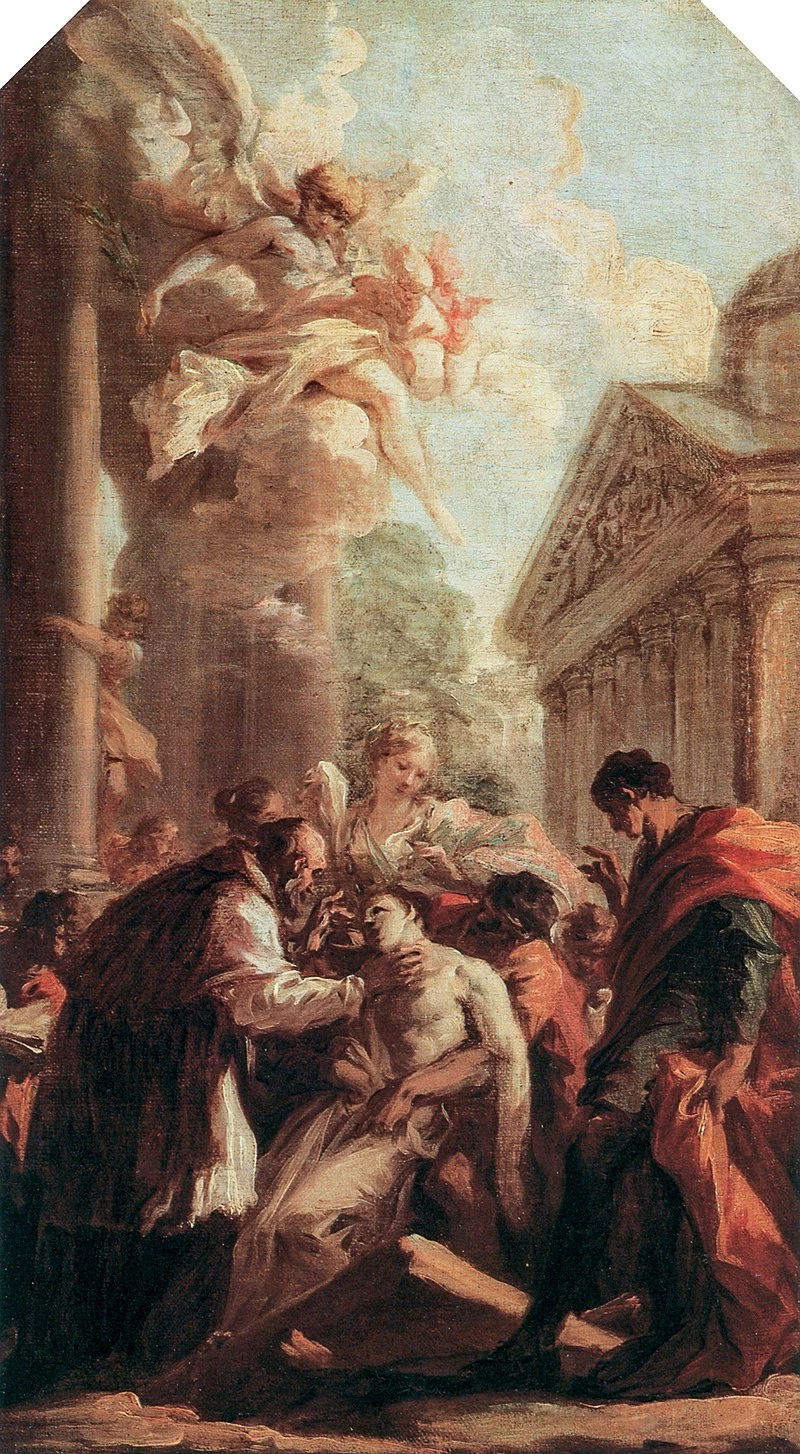 73 Sant'Ulrico guarisce gli ammalati, bozzetto per la pala di San Magno a Füssen