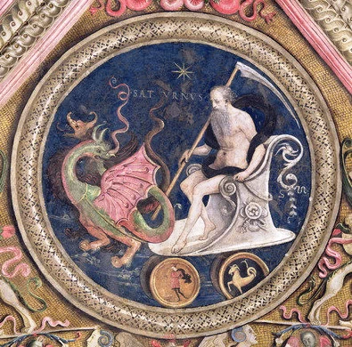 Volta del Collegio del Cambio - affresco astrologico di Saturno