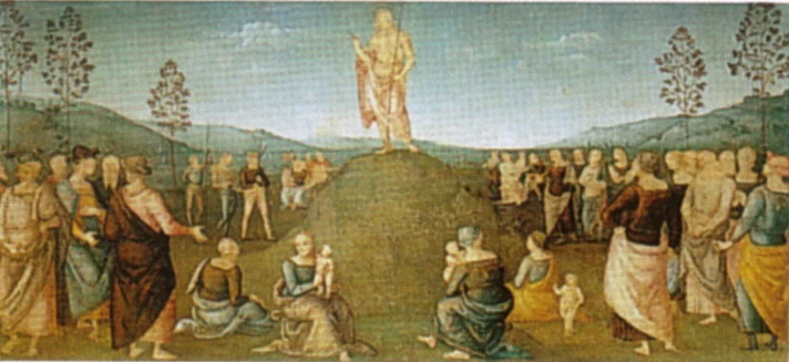 Pala di sant'agostino, predica del battista