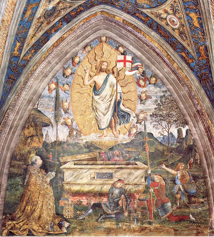 Appartamento Borgia, Resurrezione di Cristo con papa Alessandro VI inginocchiato (1492 - 1494)