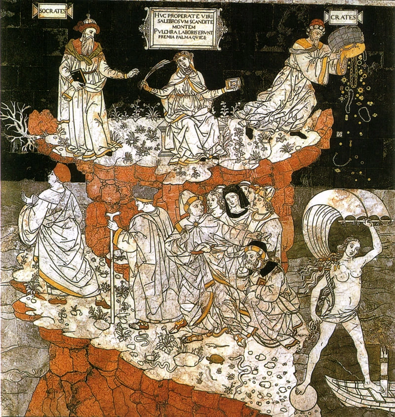 Pavimento di Siena - allegoria del colle della sapienza, 1505