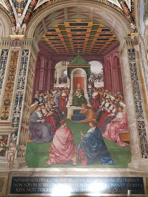 Enea Silvio fa atto di sottomissione a Eugenio IV - Piccolomini nella cattedrale di Siena
