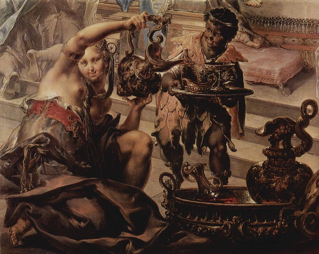 Johann Georg Platzer 44 Il banchetto di Cleopatra Hermitage, San Pietroburgo 1