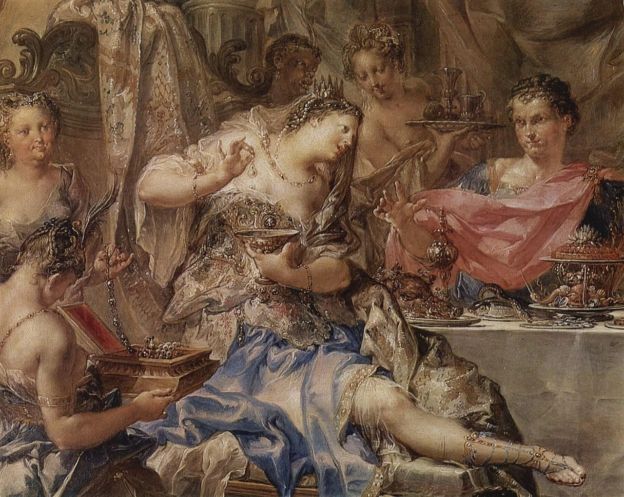 Johann Georg Platzer 46 Il banchetto di Cleopatra Hermitage, San Pietroburgo