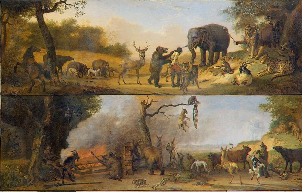 Paulus Potter 86 Punizione di un cacciatore Hermitage, San Pietroburgo dettaglio
