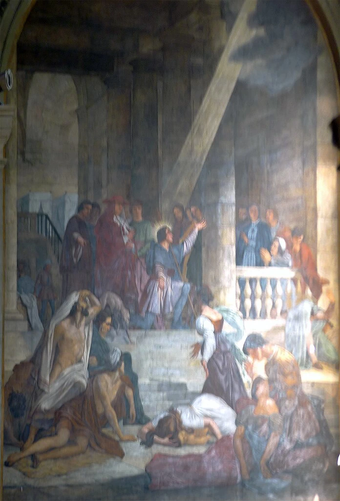 Alexandre Denis Abel de Pujol 35 San Rocco prega per la guarigione dei lebbrosi in un ospedale di Roma Chiesa di Saint Sulpice