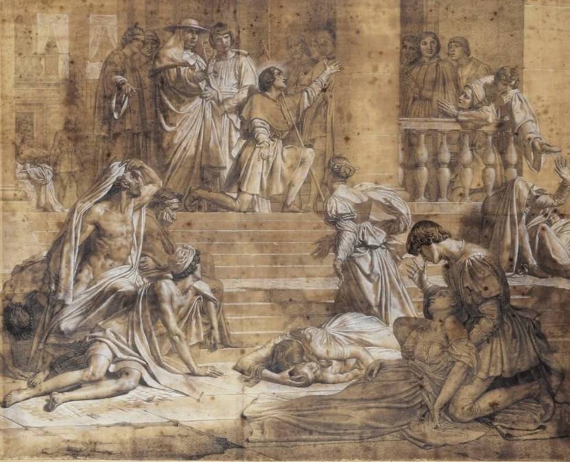 Alexandre Denis Abel de Pujol 52 San Rocco guarisce l'afflitto dalla peste. Bozzetto per la chiesa di san Suplizio