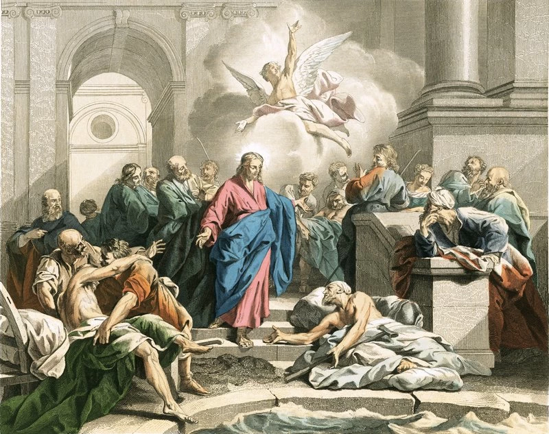 Jean Bernard Restout 11 Gesù guarisce un uomo impotente alla piscina di Bethesda