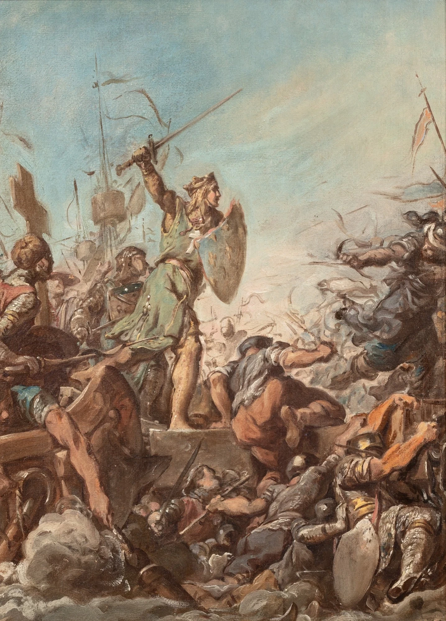 Jean Bernard Restout 25 Lo sbarco del re San Luigi in Egitto, schizzo per la Chapelle St Louis nell'Ecole Militaire
