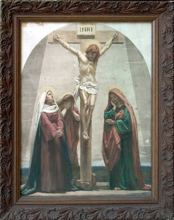 Giuseppe Riva 73 Crocifissione di Cristo con la Madonna, santa Maria Maddalena e san Giovanni Evangelista Pinacoteca Morcelli, Chiari, Brescia