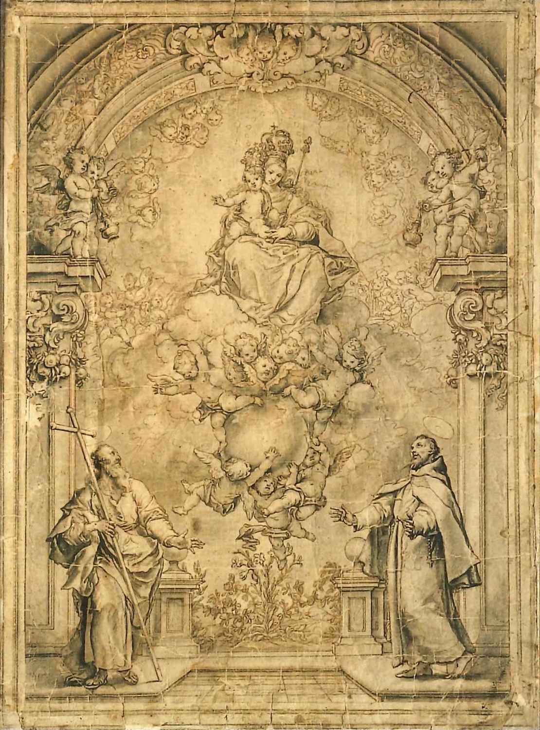 Francisco Rizi 57 Vergine in gloria con San Filippo e San Francesco Instituto Valencia de Don Juan
