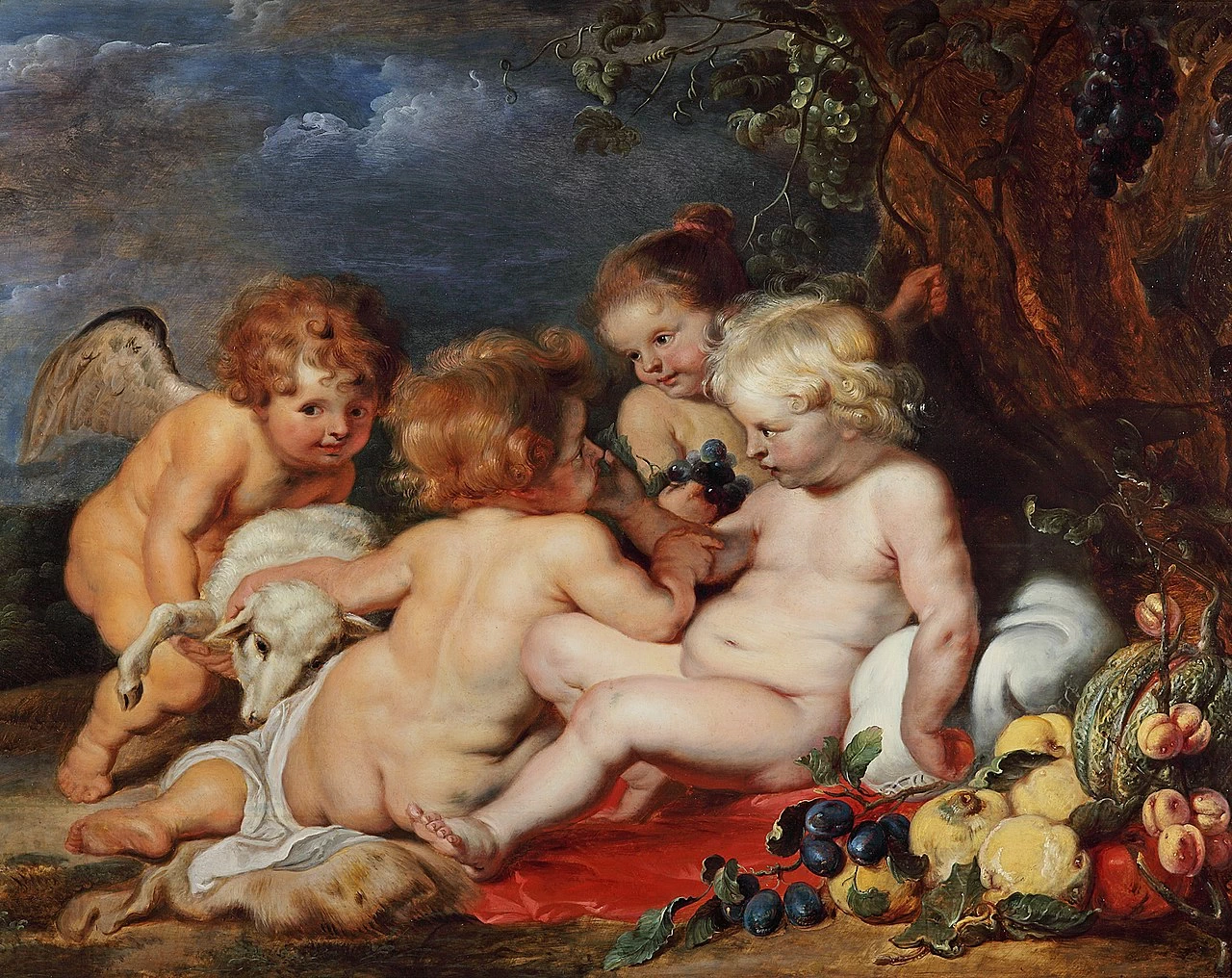 232 Pieter Paul Rubens Cristo con il ragazzo Giovanni e gli angeli Gemäldegalerie, Berlin
