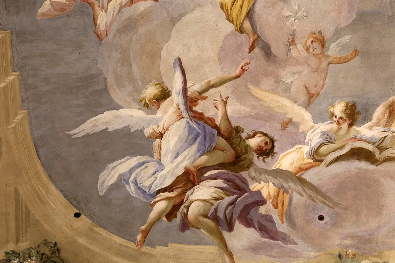 Gloria di san Tommaso, con quadrature di Rinaldo Botti e figure minori di Rinieri del Pace dettaglio