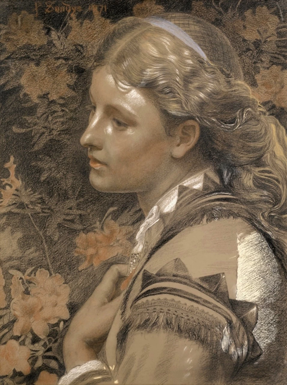 Frederick Sandys 73 Ritratto di Mary Sandys. Azalea