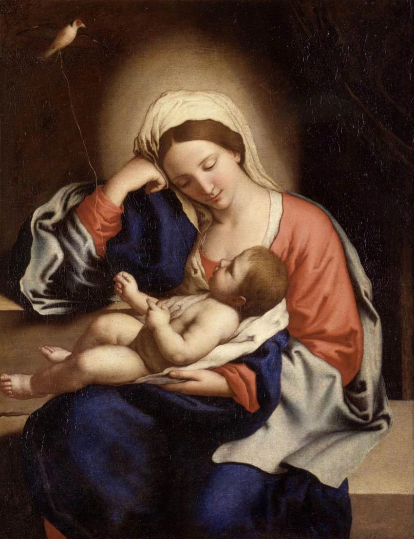 Giovanni Battista Salvi, detto il Sassoferrato 55 Madonna col Bambino che tiene ad un filo l'uccellino
