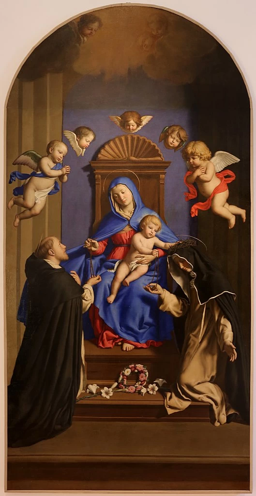 Giovanni Battista Salvi, detto il Sassoferrato 90 Madonna del rosario con San Domenico e Santa Caterina da Siena Museo Santa Sabina, Roma copia