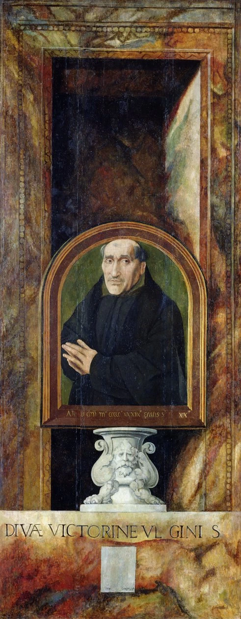 Jan van Scorel 73 Ritratto di Jacques Coëne, abate di Marchiennes, sul retro del Trittico di Sant'Orsola e delle Undicimila Vergini