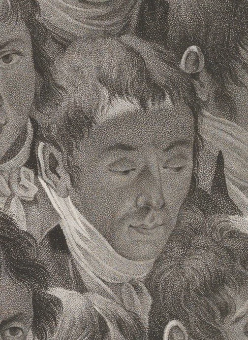 Ritratto di Serangeli, come è rappresentato nel dipinto Réunion d'artistes nella bottega di Isabella di Louis - Léopold Boilly