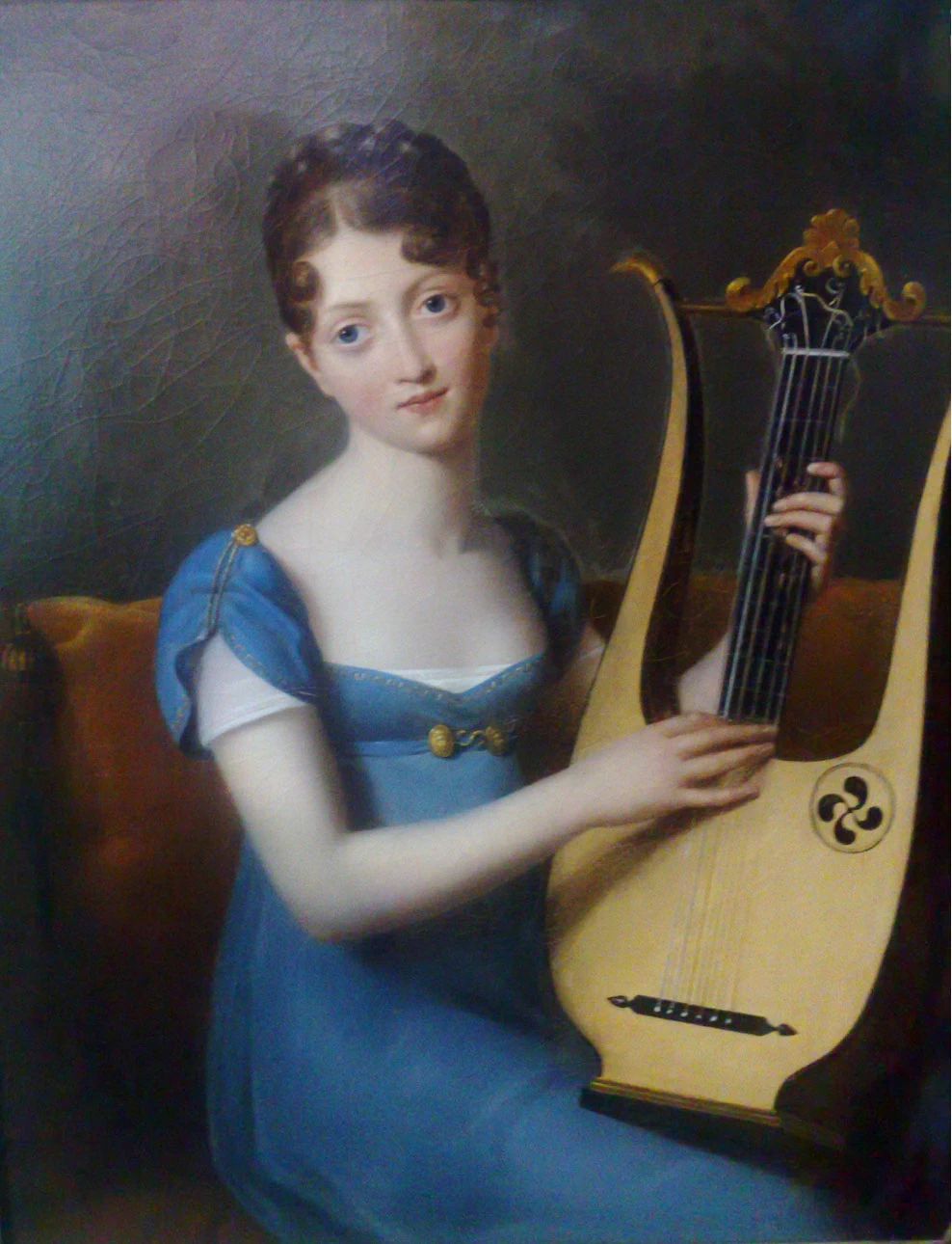 Ragazza che suona l'arpa - attribuito