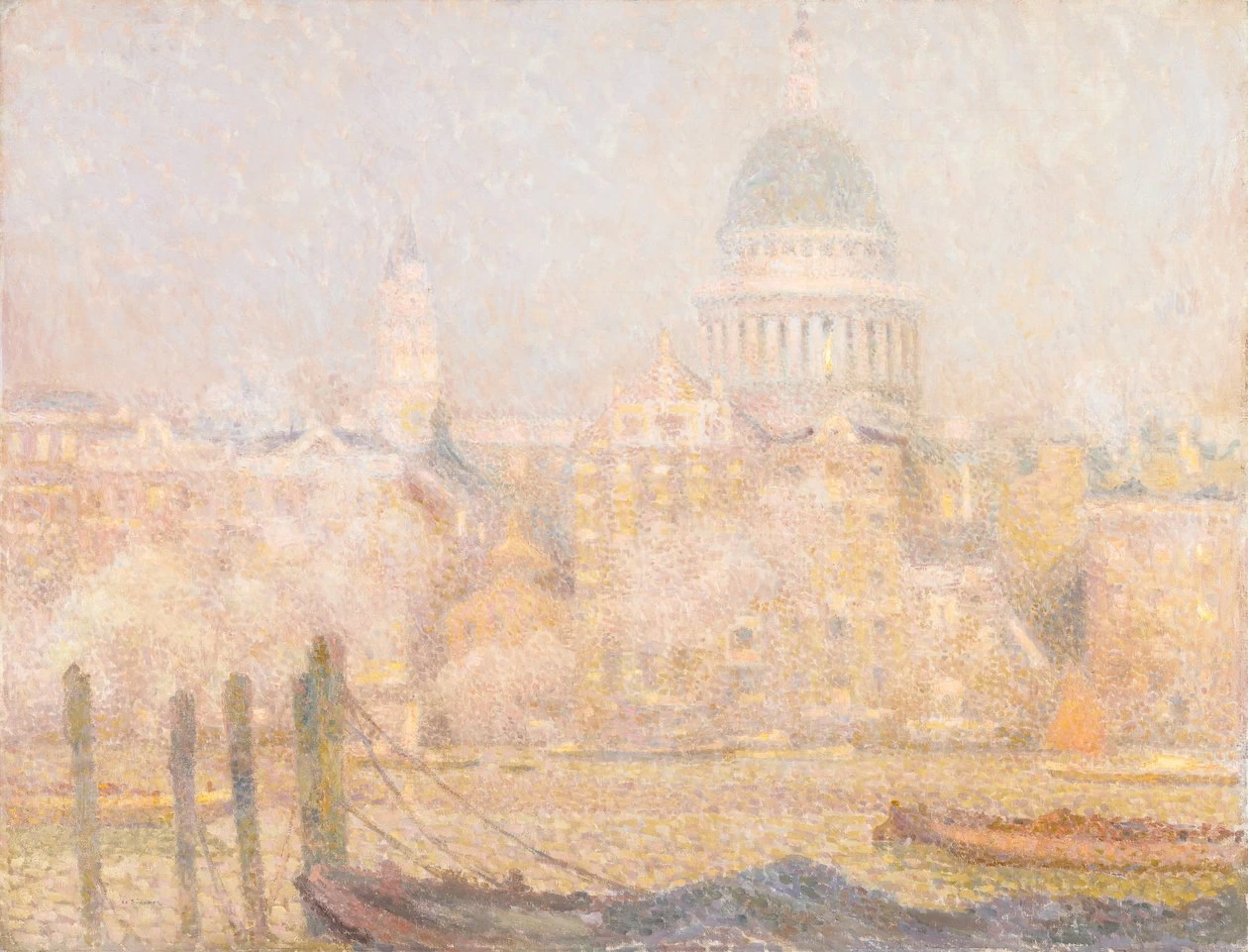 Henri Le Sidaner 222 San Paolo dal fiume Sole del mattino in inverno