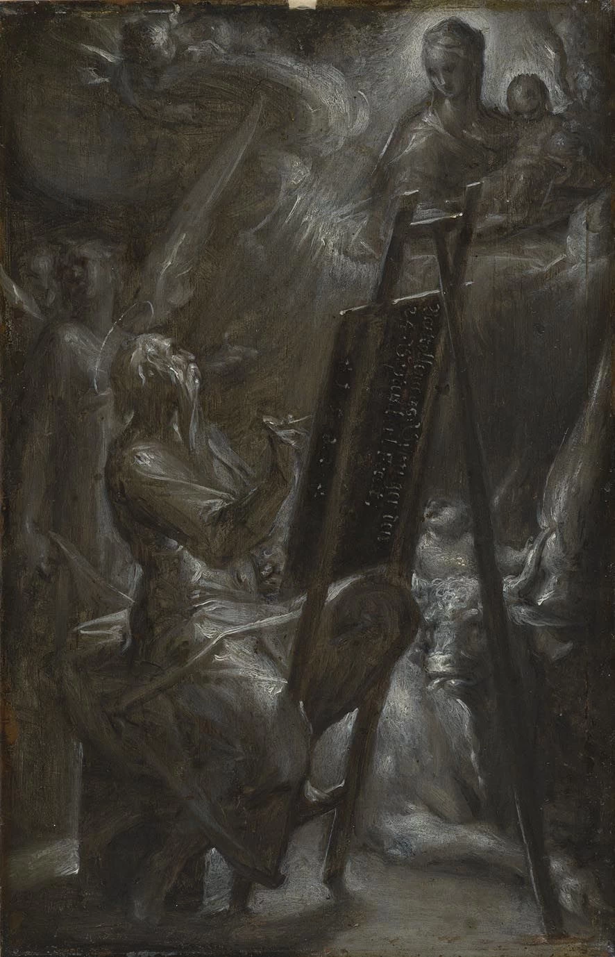 Bartholomeus Spranger 70 San Luca dipinge la Madre di Dio Bavarian State Painting Collections
