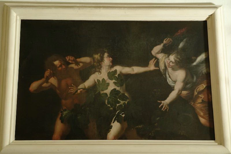 Attribuito a Strozzi B. sec. XVII, Adamo ed Eva cacciati dal paradiso terrestre